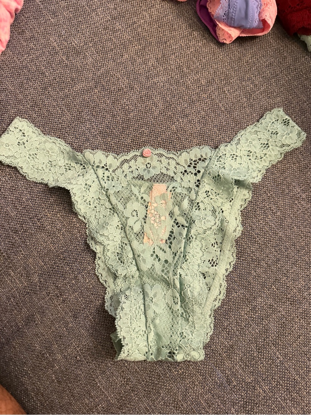 Victoria's Secret Light Sage Green Lace Brazilian dream angels
